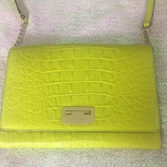 kate spade Handbags - Lime green Kate Spade clutch with straps